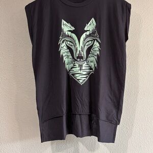 Black Sleeveless tank with Graphic Design